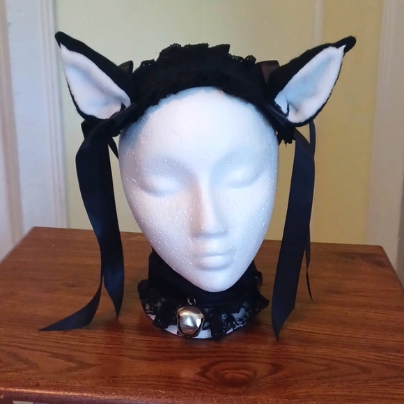 Catgirl headband and choaker set maid anime cosplay - Picture 1 of 4